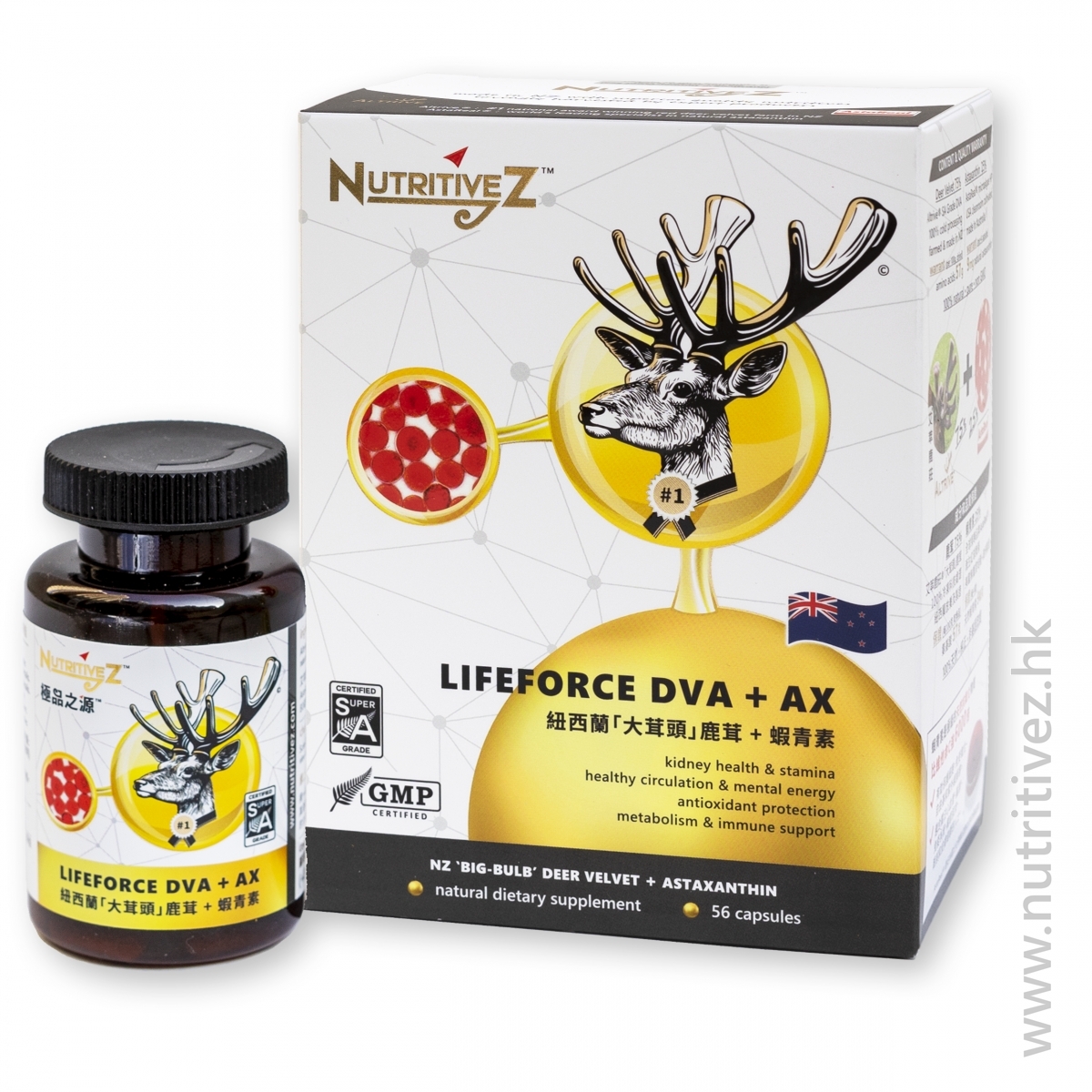 極品之源™ 紐西蘭「大茸頭」鹿茸+蝦青素 NZ-LF-DVA-AX56 明膠膠囊（膠囊觀點）